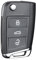 SILVERLIN Coque de clé de rechange pour VW Volkswagen Golf 7 GTI MK7 Passat B5 B6 Polo Touran Jetta Skoda Octavia A7 Seat Coque de clé de voiture 3 boutons pliable
