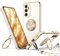 XYZ für Samsung Galaxy A15 Hülle mit Band, Herz Doppelring Ständer HandyHülle Handykette Frauen Mädchen Dünn Stoßfeste Anti-Kratzt SchutzHülle für Samsung A15 4G/5G Case, Weiß