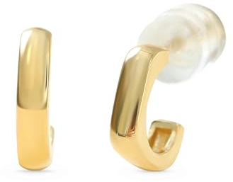 Made by Nami Ohrringe Gold Creolen Eckig aus 925 Sterling Silber