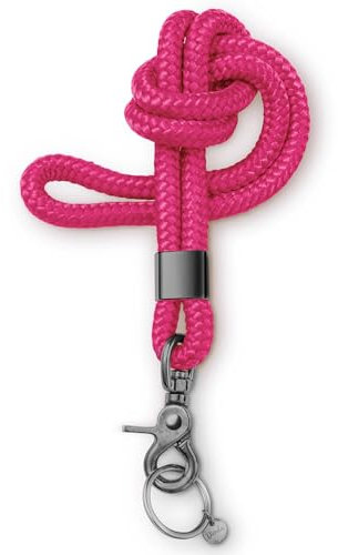 Dinalu, Schlüssel-Band, Schlüssel-Kette mit Karabiner mit schwarzem Metall, Universalkette für Schlüsselbund, Schlüssel-Anhänger-lang, Neck Lanyard shining pink