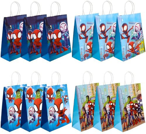 Geschenktüten, RosyFate 12 Stück Geschenktüten Geburtstag, Geschenktaschen Kinder, Geschenktaschen Kindergeburtstag, für Kindergeburtstag, Babyparty, Jubiläum Party Deko
