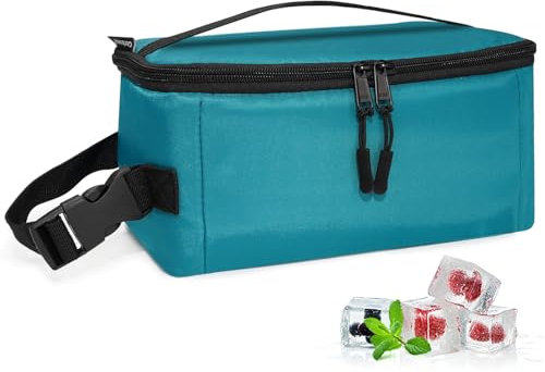 Cerbonny Small Cooler Bag Freezable Lunch Bag, Small Lunch Bag Insulated with Ice Pack, Mini Cooler Bag for Work School Trip,Fit for 3+,(Iron Blue)