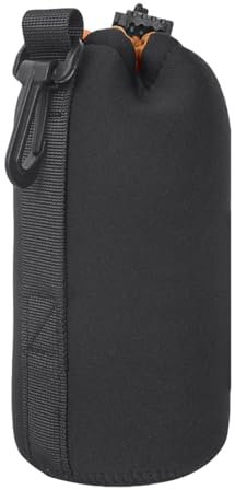 Neoprene Camera Bag - Large Neoprene Lens Bag, Soft Neoprene DSLR Lens Pouch | Improved Camera Security, Convenient Camera Lens Storage, Drawstring Opening for Telephoto Lens, multicoloured, 18cm, See