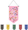 Wall Hanging Brooch Jewelry Storage Case Canvas Display Stand Enamel Pin Display Banner Holder Earrings Necklace Glitter Pin Collection Organizer (Pink)