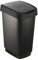 Rotho Salsa Papelera 50l con tapa, Plástico (PP) sin BPA, negro, 50l (40.1 x 29.8 x 60.2 cm)
