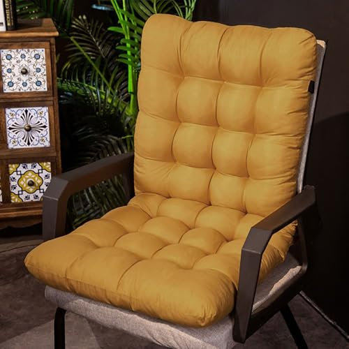 Generisch Schaukelstuhl Kissen, Hochlehner Auflage Sitzkissen Für Gartenmöbel Oder Stuhl, Soft Bequemes Stuhlauflage Sessel Auflagen Für Bürostuhl Gartenmöbel Indoor Outdoor Patio,Gelb,45 * 85cm