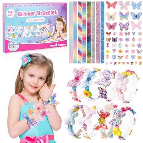 Geschenk für Mädchen 5 6 7 8 9 10 Jahre, Set Armband für Mädchen, Schmuckherstellung, Kinder, Spielzeug, Handarbeit, 5 – 12, für Geburtstag, kreative Spiele, Basteln, Armbänder, Teenager, Geschenkidee
