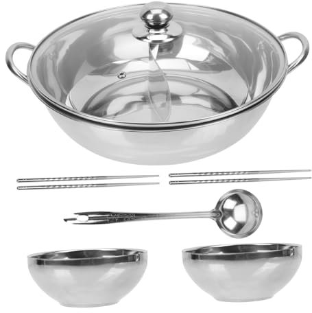 Cabilock Hot Pot Mit Zwei Geschmacksrichtungen Unterteilt Hot Pot Aus Kochgeschirr Für Hause Geeignet Für Gasherde Induktionsherde Und Elektrokeramikherde