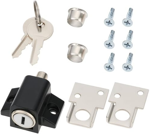 The Lord of the Tools 1 set di serratura per bidone della spazzatura in lega di alluminio 45 x 48 x 25 mm serratura con chiave con piastra di bloccaggio vite per cestino porta scorrevole