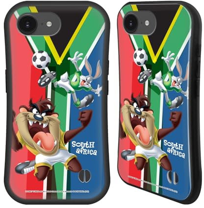 Head Case Designs Offizielle Looney Tunes Südafrika Taz & Bugs Bunny Flaggen-Grafiken 1 Hybride Handyhülle Hülle Huelle kompatibel mit Apple iPhone 16e