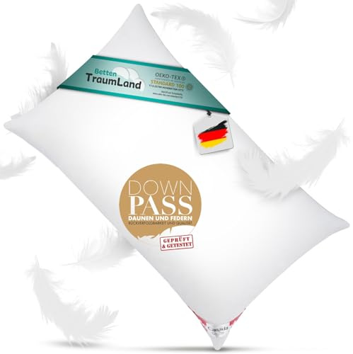 Bach's Betten Welt Daunenkissen 5 Sterne Hotel Kissen 40x80 cm Canada Klasse 1 DownPass (3 Kammer Kissen)