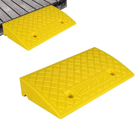 Yongmcxhhj Bordsteinrampe Gummi 8cm Hoch Bordsteinrampe Auto, PVC Auffahrrampe Motorrad Rampe, Robuste, Vielseitige, rutschfeste Bodenbelag Garagenrampe Für Parkplatz, Fahrzeugtransport, Haustü