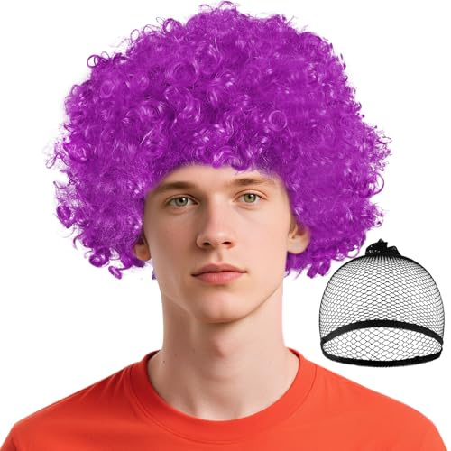 BSBUY Afroperücke Herren Lockenkopf Lockenperücke Disco Clownperücke