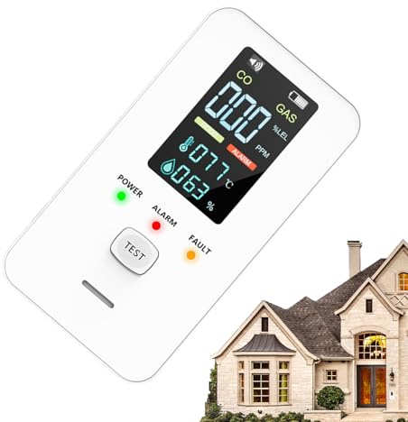 Kohlenmonoxid-Warnmelder | mit HD-Digitalanzeige - Wohnmobil Gaswarner mit Temperaturalarm - für Zuhause Schlafzimmer Wohnzimmer Küche Flur Wohnwagen Hotel Apartment