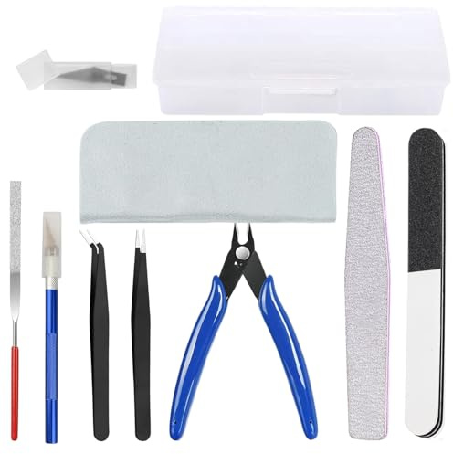 14 PCS Model Making Tools Kit - Precision Hobby Tool Set with Storage Box for Plastic Model Kits, Miniature Assembly, Crafting and Repair Work