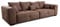 Cavadore Big Sofa Mavericco / Große Couch im modernen Design in Lederoptik / Inklusive Rückenkissen und Zierkissen / 287 x 69 x 108 cm (BxHxT) / Mikrofaser Braun