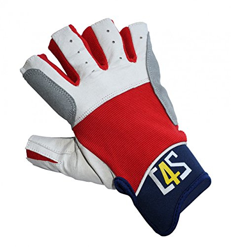 crazy4sailing Damen Herren Segelhandschuhe Regatta - 5 Finger-frei, Farbe:rot, Größe:S