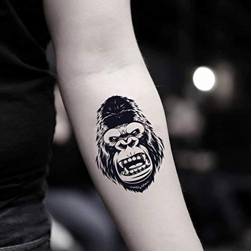 Gorilla Temporary Fake Tattoo Sticker (Set of 2)