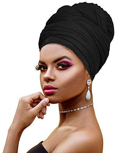 Novarena 30 einfarbige Farben weiche Stretch-Haarband Stirnband langes Haar Kopftuch Turban Krawatte Jersey Strick Afrika Kopfwickel