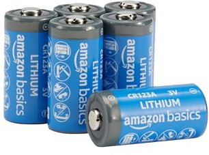 Amazon Basics 6-Pack Non-Rechargeable CR123A Lithium Batteries, 3 Volt, Up to 10-Year Shelf Life