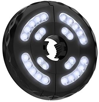 Rechargeable Patio Umbrella Light with 3 Brightness Modes - Battery-Operated LED Outdoor Lighting with USB Charging Cord by Pure Garden (Black)