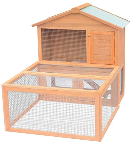 Hasenkäfig, Kaninchenstall Kleintierstall Holz, aninchenstall Hasenstall mit rutschfesten Rampe