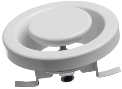 Ø 80mm Difusor de Extracción - Válvula de Disco Regulada - Rejilla de Ventilación Redonda de Acero - Blanco