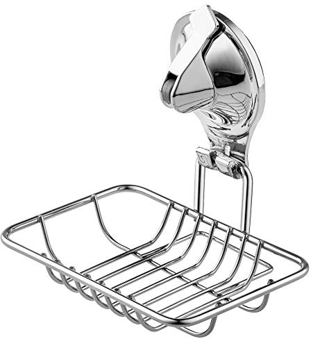 KADAX Seifenhalter mit Saugnapf, Seifenkorb aus Edelstahl, Seifenschale für Badezimmer, Dusche, Badewanne, Waschbecken, Schwamm, Seifenhalterung, Wandmontage, ohne Bohren