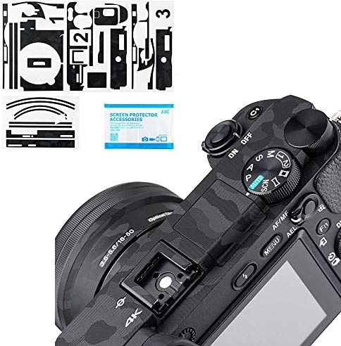 Camera & Lens Body Skin Sticker Wrap Cover Guard Film Protective for Sony a6500 + 16-50mm lens Kits, DSLR Camera 3M Stickers Anti-Scratch Camouflage Shadow Black Decals Shield