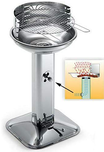 PEBSHOP Barbecue in Acciaio Inox con Colonna Ø CM. 44 - H. CM. 89