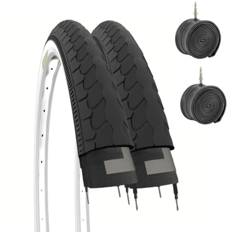 Ecovelò 26 X 1 Holandés Neumáticos y cámara de Aire 26x1 3/8 (37-590), Adultos Unisex, Bianco/Nero