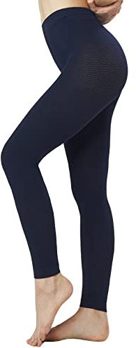 SOLIDEA Dame Leggings Long Vorbeugende Abgestufte Kompression (Dunkelblau, 42)