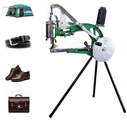 Fbshicung Leder-Handmaschine Cobbler Nähmaschine Schuhflicken zum manuellen Nähen Dual Baumwolle Nylon Linie