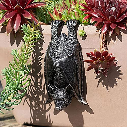 JARPSIRY Helloween Bat Statue Garden Decor Plant Pot Hugger Resin Flower Pot and Vase Hugger Planter Pot Hanger Hanging Bat Figurines Lawn Sculptures Outdoor Ornaments Home Office Decoration