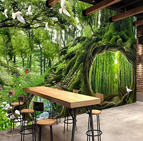 Tapete 3d Wandbild Zauberwald Café Kinderzimmer Hintergrund Tapeten Wohnkultur Tapete-300 * 210cm