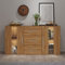 Panana 2 Doors 3 Drawers Sideboard Cupboard Unit Cabinet RGB LED lighted Storage with glass on the door and inside (OA)
