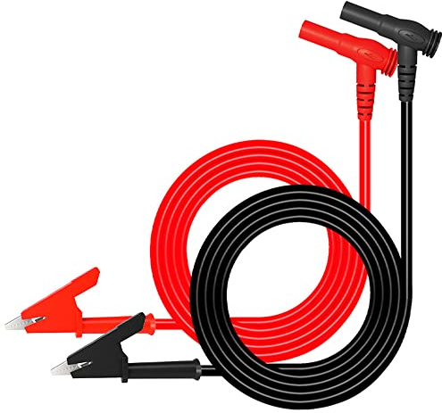 Multimeter Leads, Banana Plug to Alligator Clip Test Cable, Crocodile Clips Electrical, Multimeter Test Leads, Alligator Clips, Heavy Duty Multimeter Leads for Multimeter