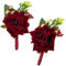 craspire 2 STÜCKE Hochzeit Boutonniere Weinrot Rose Corsage Knopfloch Blume Bräutigam Trauzeuge Trauzeuge Hochzeit Blumen Zubehör Für Bräutigam Trauzeugen Abschlussball
