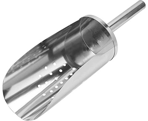 EdirFtra Cucharas de Hielo de plástico Grandes, Palas de Acero Inoxidable con Agujeros, buffets de Alimentos con Palas de Alimentos, cucharas de Metal para máquinas de Hielo, buffets de Bodas