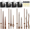 DEEWISH 4er Set Walnussholz-Uhrzeiger mit 18 mm Schaft 4 leisen Quarz-Uhrwerken ohne Ticken, passend als Ersatz für 30–36 cm Uhren