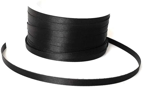 s.dekoda Satinband 50m x 6mm Schwarz Schleifenband Dekoband Satin