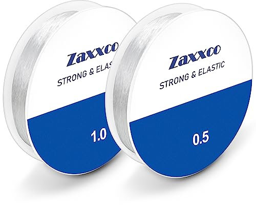 Zaxxco Filo elastico per bracciale 2 unità – Filo elastico per bracciale resistente – Resina estensibile e impermeabile in 2 diverse misure – ideale per creare gioielli
