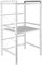 KEVO Supporto estensibile in metallo per forno a microonde a 2 strati, estensibile, per spezie, conserve, bottiglie, fino a 25 kg (40/64 x 36,5 x 78 cm (bianco)