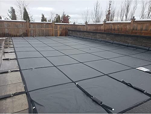 SAFWEL Protecteur de Piscine Anti - poussière Bâche de Piscine pour piscines creusées, Couverture de sécurité rectangulaire pour Piscine avec Raccords, Maille Noire (Size : 2m x 3m/6ft x 10ft)