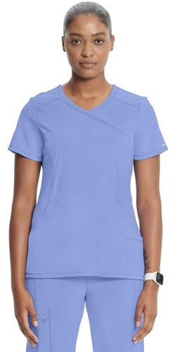 Cherokee Damen Kasack Top Plus Size Infinity - Mock-Wrap Design mit Taschen - CKE2625A - Ciel - 3XL