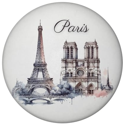 Wahrzeichen Paris Magnet mit Flaschenöffner rund Eiffelturm Louvre Notre-Dame - Erinnerung an Paris mit Magnet mit Flaschenöffner Sacre Coeur Triumphbogen Montmartre Pantheon