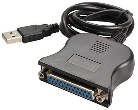 Domasvmd USB 2.0 auf DB25 25-polige Buchse, Druckkonverter, parallele Schnittstelle, Kommunikationsadapterkabel für Drucker, Drucker, Kabel, Adapter, Geschwindigkeit, 80 cm, Schwarz