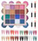 MKNZOME 16 Colours Nail Pigment Powder, Chrome Nail Powder【2025 Upgrade】Pink Nail Art Palette for Nail Design, Nail Art Body and Crafts Salon Home Use