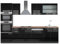 Vicco Küchenzeile R-Line, Schwarz Hochglanz/Anthrazit, 300 cm mit Hochschrank, AP Eiche