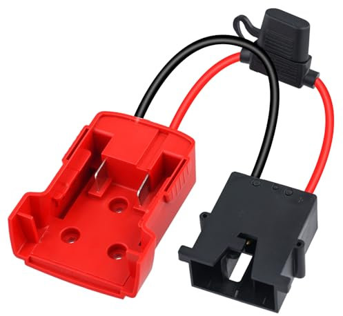 2pcs for Power Wheels Adapter for Milwaukee M18 Battery, Battery Converter Adapter with 40A Fuse & Wire Harness Connector Compatible with Fisher-Price 12V Power Wheels, 12AWG Wire